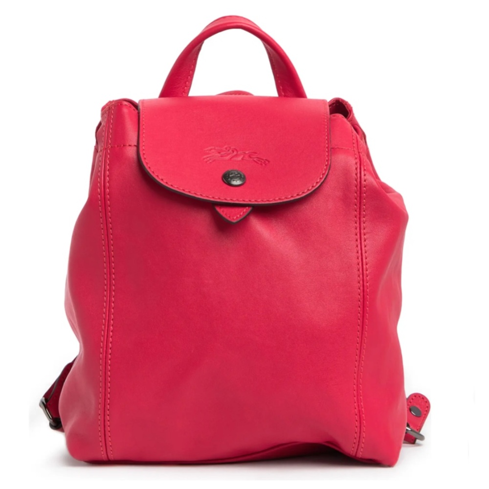 NWT $495 Longchamp Le Pliage XS Leather Backpack in RED!
